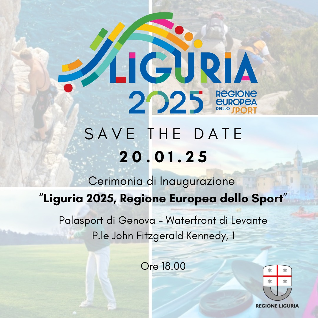 SaveTheDate Liguria 2025 PalaSport Genova 20gennaio