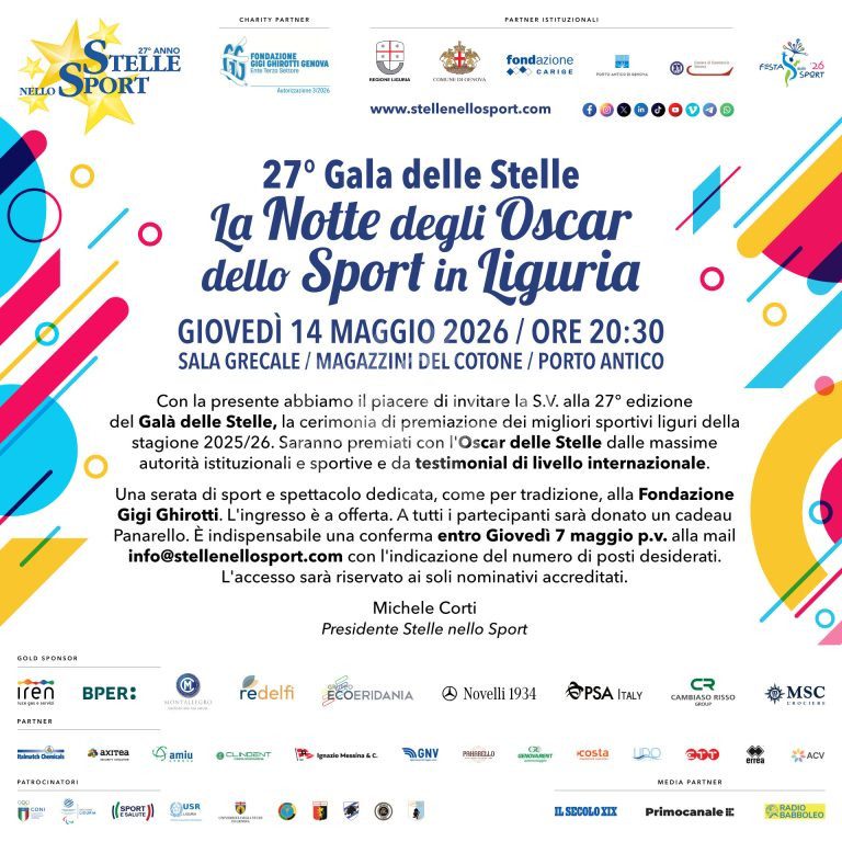 27° Galà delle Stelle - La notte degli Oscar dello Sport in Liguria