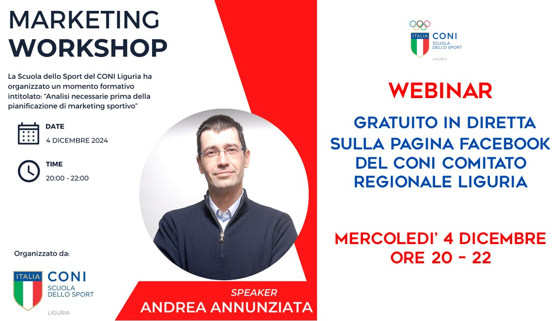 Webinar gratuito Srds Coni Liguria 